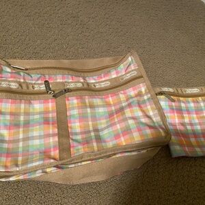 LeSportsac Plaid Tote and Pouch Set